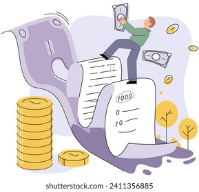 Wealth management vector illustration. Skillful investment is integral to wealth preservation and growth Economic conditions influence wealth management strategies Investment in diverse assets