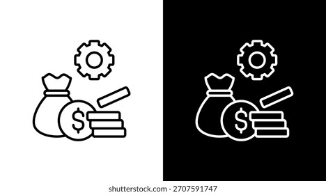 Wealth Management White Icon Set Design