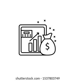 Wealth money cash. Simple line, outline vector of motivation icons for ui and ux, website or mobile application