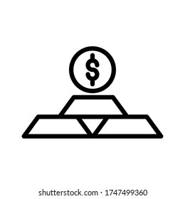 icono de esquema de riqueza. ilustración de vector de banco en fondo blanco
