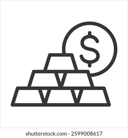 Wealth Outline Icon Vector Illustration