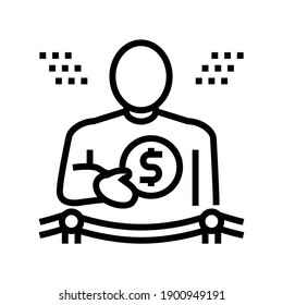 wealth people value line icon vector. wealth people value sign. isolated contour symbol black illustration