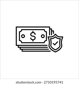 Ícone Proteção de Riqueza. Ícone de proteção de ativos. Ilustração vetorial para design na Web. Isolado no fundo branco.