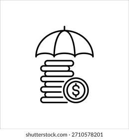 Ícone Proteção de Riqueza. Ícone de proteção de ativos. Ilustração vetorial para design na Web. Isolado no fundo branco.