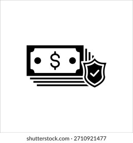 Ícone Proteção de Riqueza. Ícone de proteção de ativos. Ilustração vetorial para design na Web. Isolado no fundo branco.