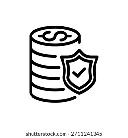 Ícone Proteção de Riqueza. Ícone de proteção de ativos. Ilustração vetorial para design na Web. Isolado no fundo branco.