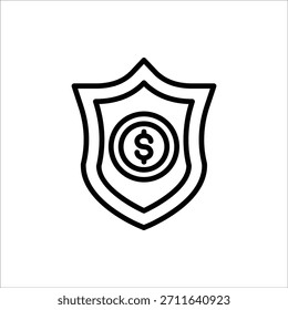 Ícone Proteção de Riqueza. Ícone de proteção de ativos. Ilustração vetorial para design na Web. Isolado no fundo branco.