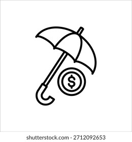 Ícone Proteção de Riqueza. Ícone de proteção de ativos. Ilustração vetorial para design na Web. Isolado no fundo branco.