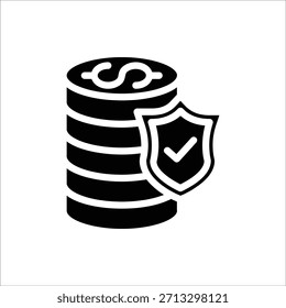 Ícone Proteção de Riqueza. Ícone de proteção de ativos. Ilustração vetorial para design na Web. Isolado no fundo branco.
