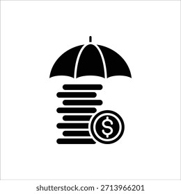 Ícone Proteção de Riqueza. Ícone de proteção de ativos. Ilustração vetorial para design na Web. Isolado no fundo branco.