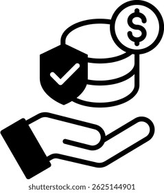 Wealth Protection Icon Mixed Vector Illustration
