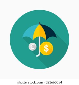 Wealth protection icon, vector illustration. Flat design style with long shadow,eps10