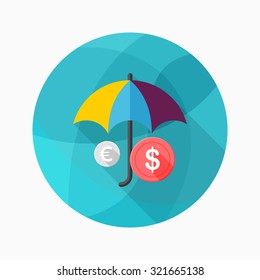 Wealth protection icon, vector illustration. Flat design style with long shadow,eps10