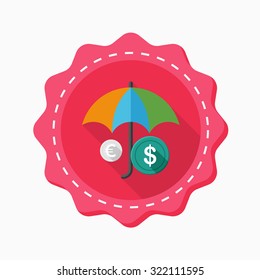 Wealth protection icon, vector illustration. Flat design style with long shadow,eps10
