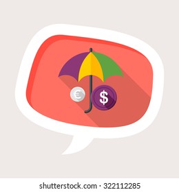 Wealth protection icon, vector illustration. Flat design style with long shadow,eps10