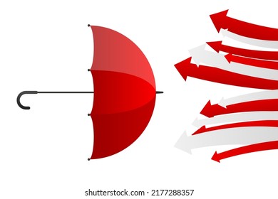 Wealth protection. Protection marketing crash. Investment stock in market downturn. Vector illustration.