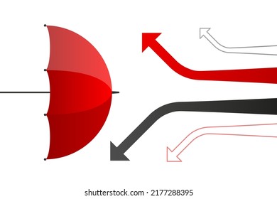 Wealth protection. Protection marketing crash. Investment stock in market downturn. Vector illustration.