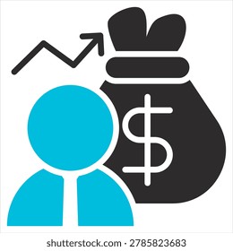 Wealth Single Icon Glyph Color