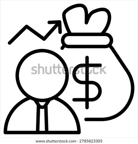 Wealth Single Icon Line Black
