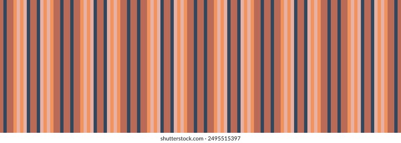 Textura de rayas de la riqueza textil, líneas sin costuras de Vector de taller. Fondo de tela de patrón de Vertical de marca en la paleta de colores rojo y naranja.