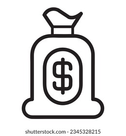 Icono vector de riqueza, estilo lineal, aislado en fondo negro y blanco.