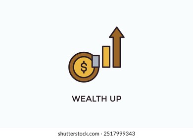 Wealth-Up-Vektorsymbol oder Logo-Illustration