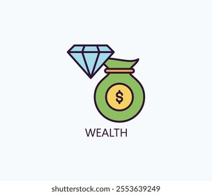 Wealth Vector, Icon Or Logo Sign Symbol Illustration