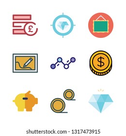 wealth vector icon set