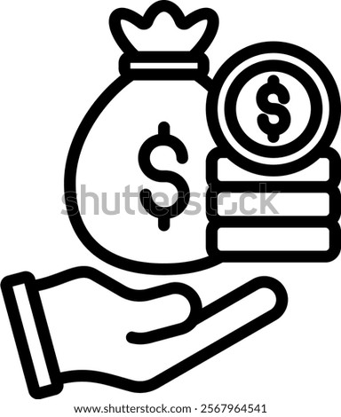 Wealth Vector Lineal Icon On White Background.