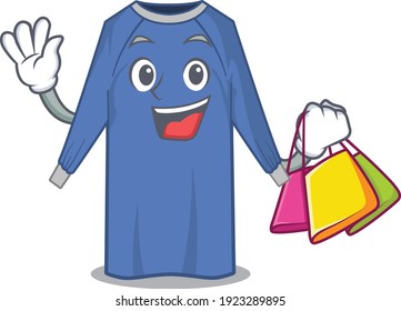 wealthy disposable clothes cartoon character with shopping bags