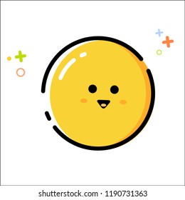 wealthy emoji speech bubble logo. concept of chatbot button, win, gamble, cheerful, dialog, profit, business success. flat style trend modern graphic logotype design element on white background
