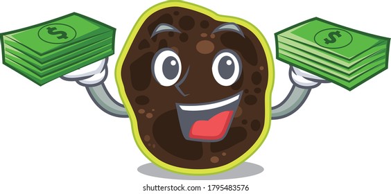 A wealthy firmicutes cartoon character with much money