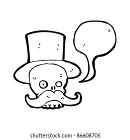 wealthy skull cartoon