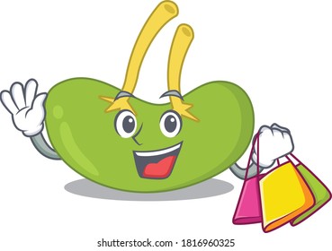 Wealthy Spleen Cartoon Character With Shopping Bags