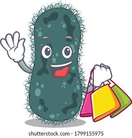 wealthy thermotogae cartoon character with shopping bags