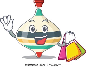 wealthy top toy cartoon character with shopping bags