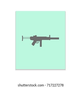 Weapon arms icon sign Vector black icon on color sticker. Material design