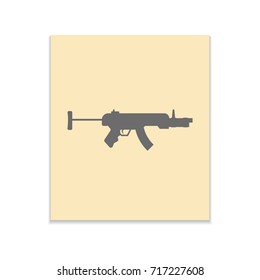 Weapon arms sign Vector black icon on color sticker. Material design