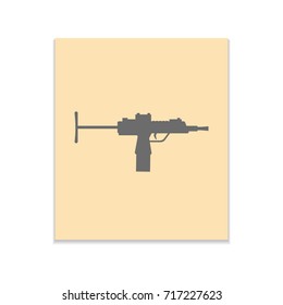 Weapon arms sign Vector black icon on color sticker. Material design