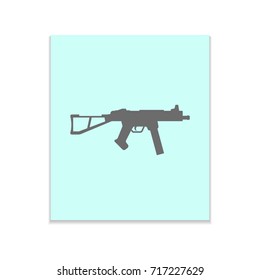 Weapon arms sign Vector black icon on color sticker. Material design