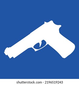Weapon Automatic Gun Pistol Handgun Firearm Blue Vector