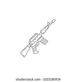 weapon automatic icon. Element of military icon for mobile concept and web apps. Thin line icon for website design and development, app development. Premium icon on white background