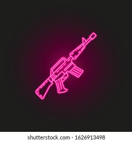weapon automatic neon style icon. Simple thin line, outline vector of army icons for ui and ux, website or mobile application