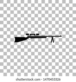 Weapon. Black flat icon on a transparent background. Pictogram for your project