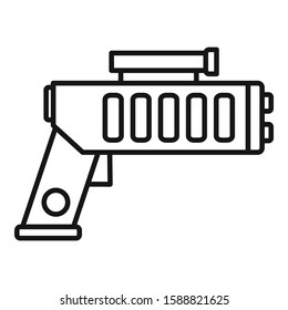 Weapon blaster icon. Outline weapon blaster vector icon for web design isolated on white background