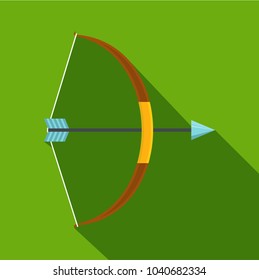 Weapon bow icon. Flat illustration of weapon bow vector icon for web