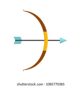 Weapon bow icon. Flat illustration of weapon bow vector icon for web