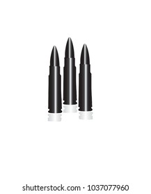 Weapon Bullet Icons isolated on White Background. Vector