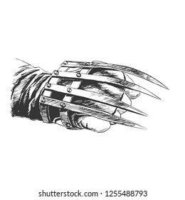 Weapon claws, suko. Ninja weapons. Graphic sketch