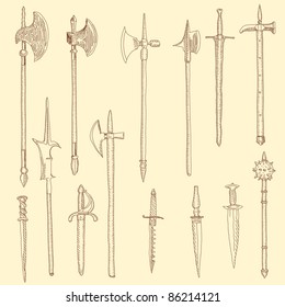 Weapon collection, medieval weapons